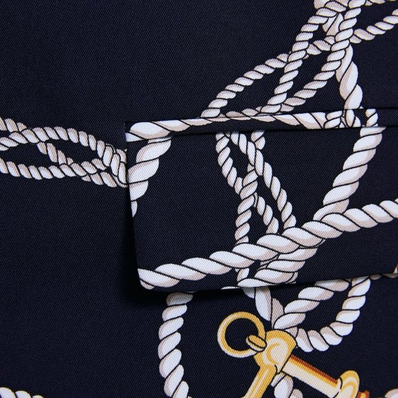 Zara navy chain print blazer, NWOT, XS - Picture 5 of 13